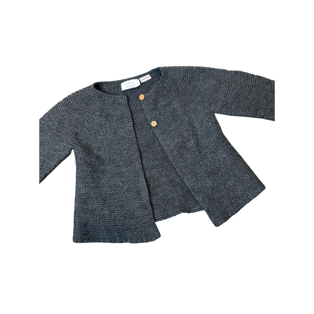 Zara Knitwear Sweater Girls 18-24‎ Months Dark Gray Cardigan Basics Acrylic Baby
